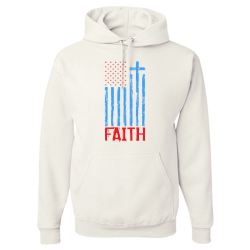 Faith (with flag) - Adult Hoodie